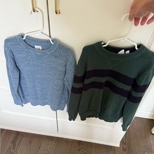 GAP Blue and Green Crew Neck Sweater Duo kids boys size small 6-7